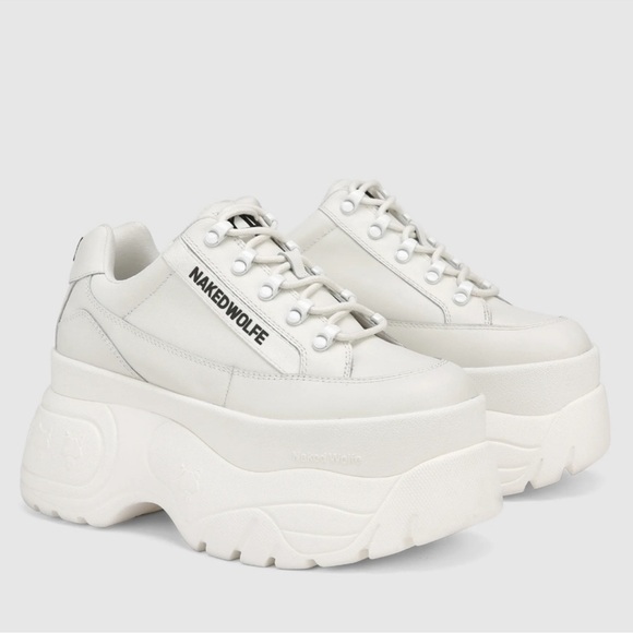 Naked Wolfe Shoes - Naked Wolfe White Platform Sneakers Chunky Size 7 US Sprinter